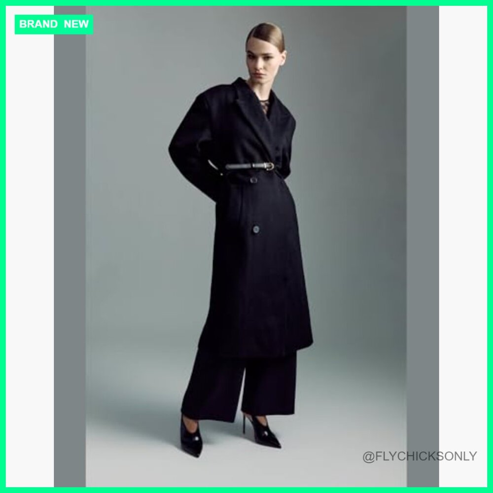 Oversized Wool Winter Coat With Back Split Hem An… - image 2